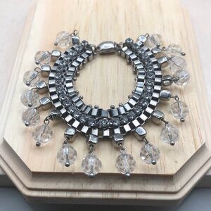 Chico's box chain bracelet with dagle beads, retro style.